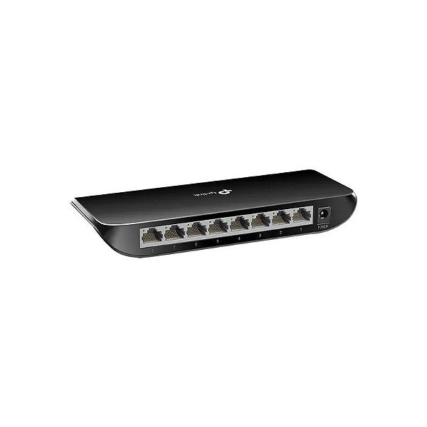 Switch TP-Link TL-SG1008D com 8 Portas de 10/1000MBPS Bivolt - Preto