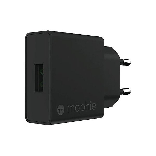 Carregador de Parede Mophie Adaptador de Parede 409903239 USB-A/18W - Preto