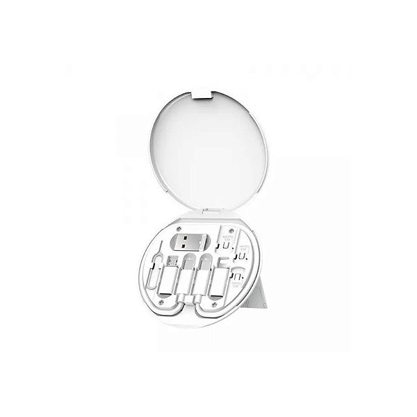 Cabo Adaptador Wiwu S02 Tipo-C com Estojo para Micro USB/Lightning/USB - Branco