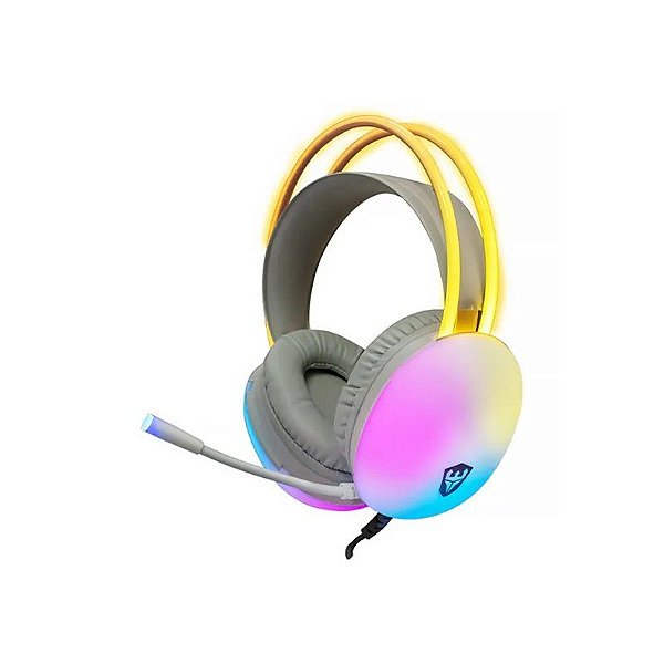 Fone de Ouvido Gamer Sem Fio Satellite GH-554 Microfone/3.5MM/RGB - Cinza
