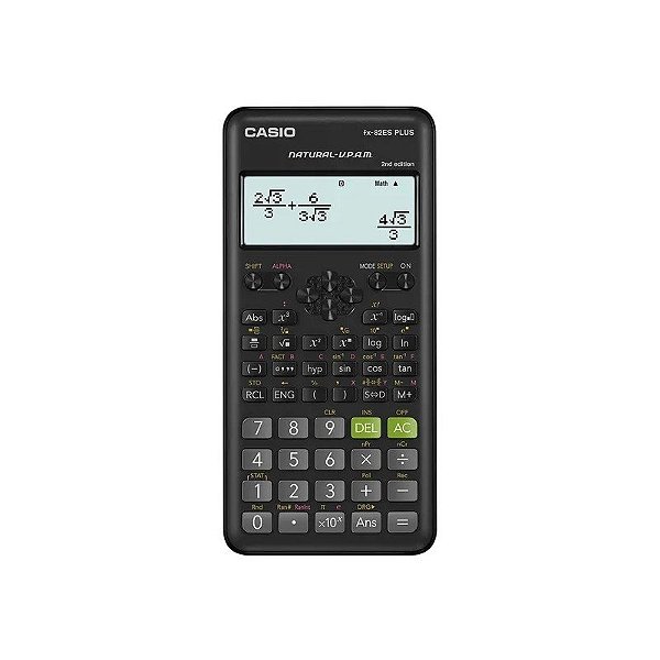 Calculadora Casio FX-82ES Plus 2ª Edição de 12 Dígitos/Pilha - Preto
