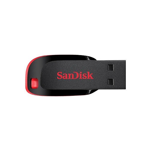 Pendrive Sandisk Cruzer Blade SDCZ50-128G-B35 de 128GB USB - Preto/Vermelho