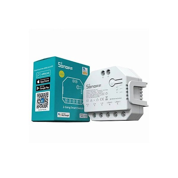 Interruptor Inteligente Sonoff Lite DUALR3 2-Gang Wi-Fi Smart Switch - Branco