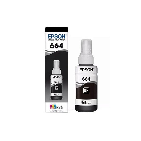 Tinta para Impressoras Epson 664 T664120 com 70ml - Preto