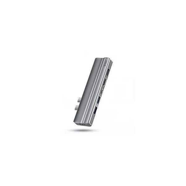 Hub Wiwu T9 Tipo-C Duplo C Cinza