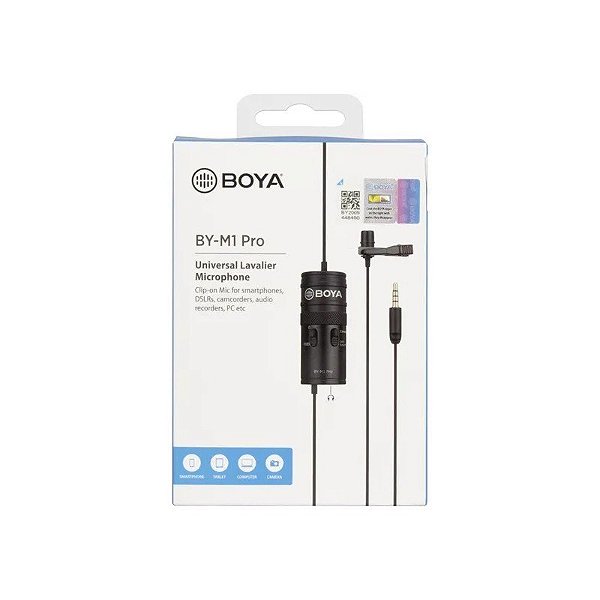 Microfone Lapela Mic Boya BY-M1 Pro