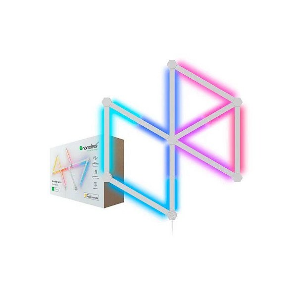 Jogo Nanoleaf NL59-K-0003LW-9PK Linhas SMK Apple Homekit, Alexa, Google Kit 9 Peças