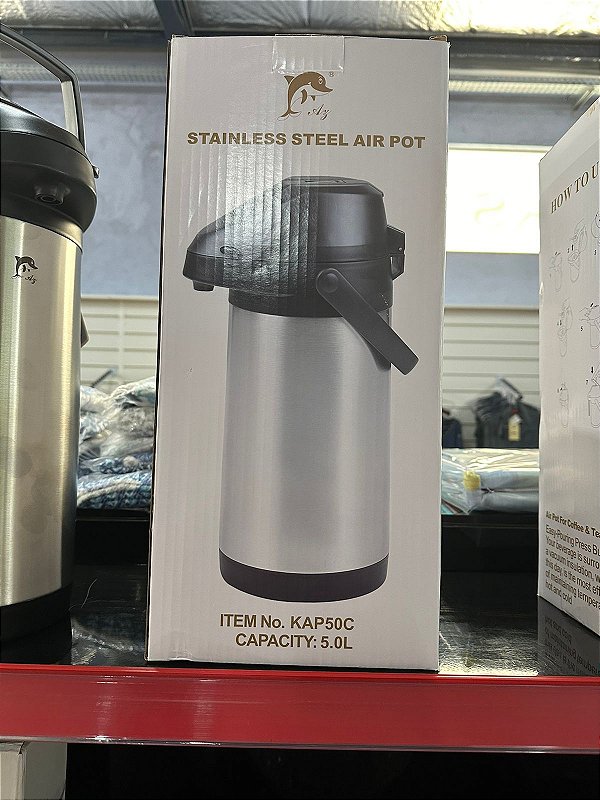 Garrafa Termica Para Terere Aço Inox Com Alavanca - 5L