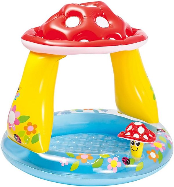 Piscina Cogumelo Divertido 45 L com cobertura Intex