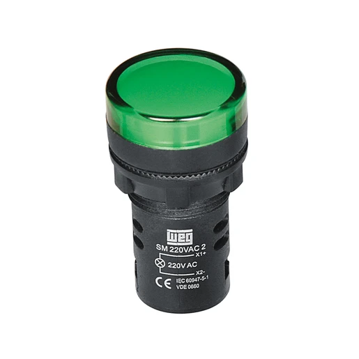 Sinaleiro CEW-SM2-D23 Monobloco Verde 22 mm de Resina Termoplastica 220V 50/60Hz-CC