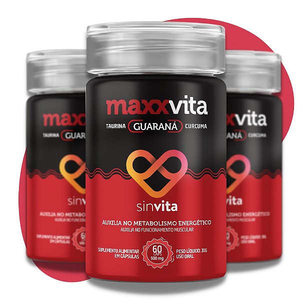 MaxxVita - 90 Dias - Suplemento Energético Pré-Treino - Sinvita