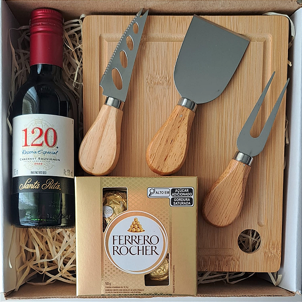 Kit Presente Vinho e Chocolate