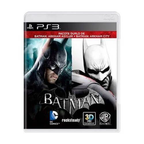 Jogo Batman Arkham Asylum + Batman Arkham City PS3 Mídia Física Original (Seminovo)