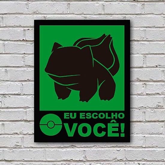 Placa de Parede Decorativa: Bulbassauro! Eu Escolho Você