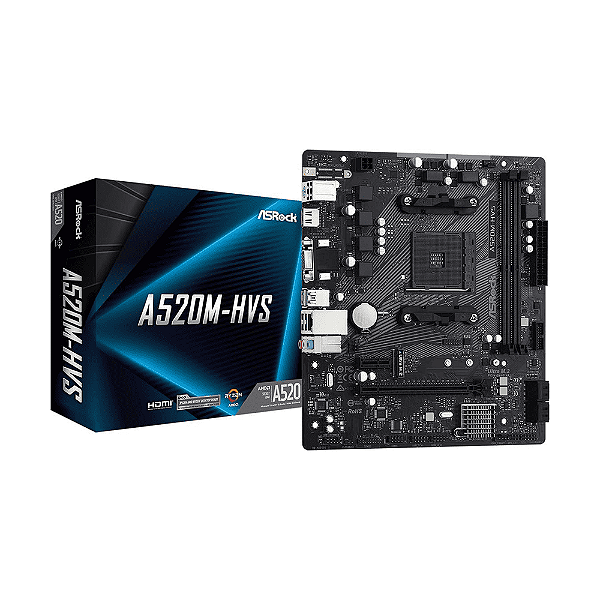 Placa Mãe AsRock A520M-HVS AM4 DDR4 M2 Vga Hdmi