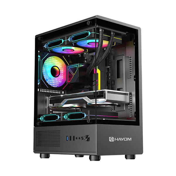 Gabinete Gamer Com 3 Fans Preto RGB GB1789 - Hayom