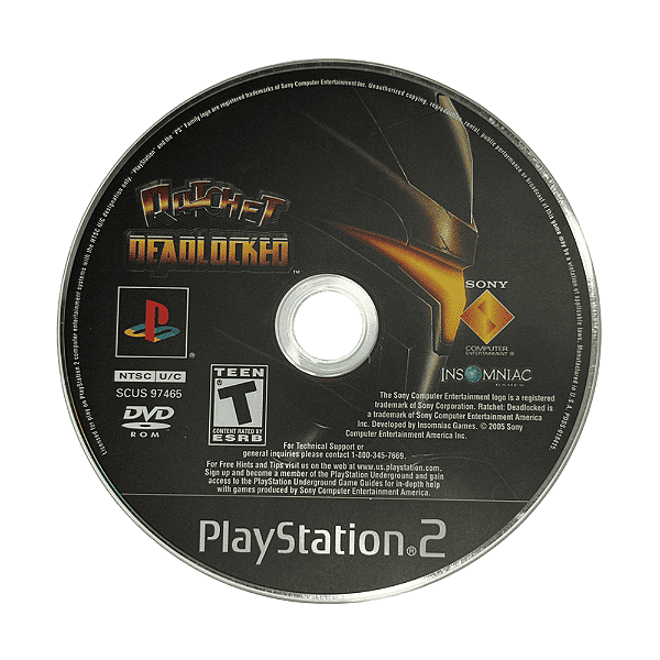 Jogo Ratchet Deadlocked PS2 Original Somente Disco Seminovo