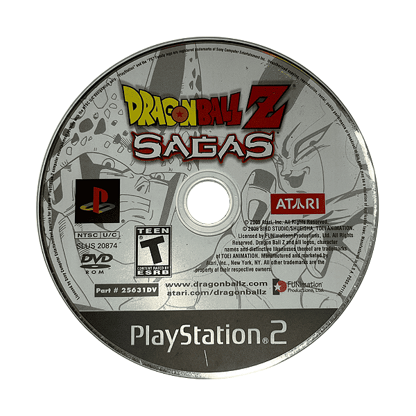 Jogo Dragon Ball Z Sagas PS2 Original Somente Disco Seminovo