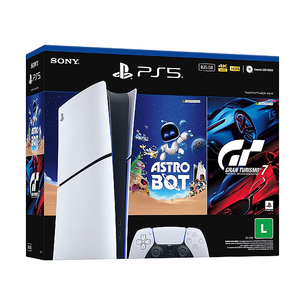 Console PS5 Slim M. Digital Gran Turismo 7 e Astro Bot 825GB