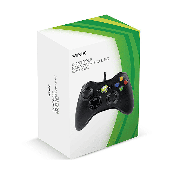 Controle Com fio para Xbox 360 e Pc X360 - VINIK