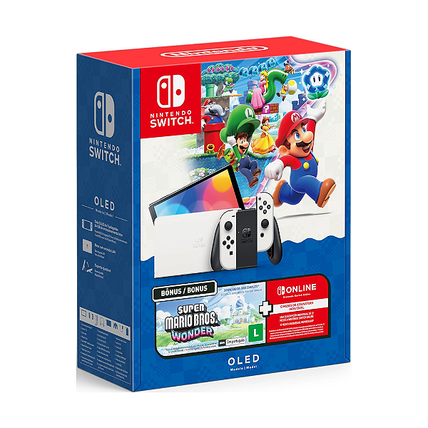 Console Nintendo Switch OLED Branco com Mario Wonder