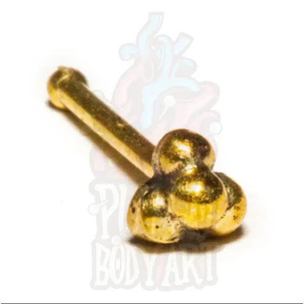Piercing Nariz Bolinha Tripla Bronze
