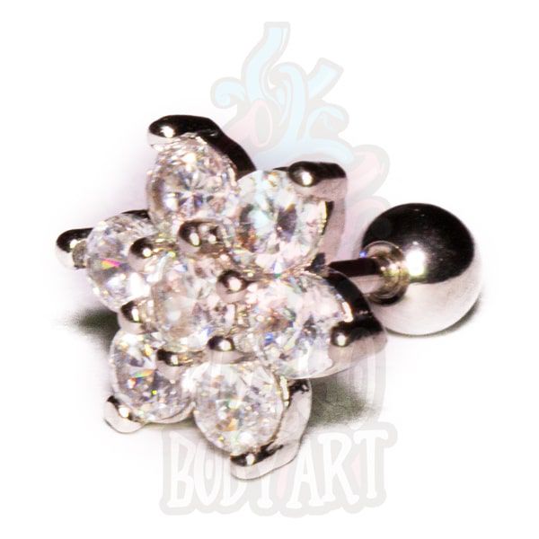 Piercing de Orelha Flor sete Pétalas