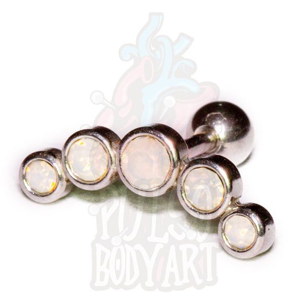 Piercing de Orelha Cluster Zircônias Branco