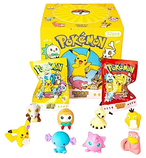 Borracha Surpresa Inspirada no Universo Pokémon Kawaii Colecionável – 4 cm