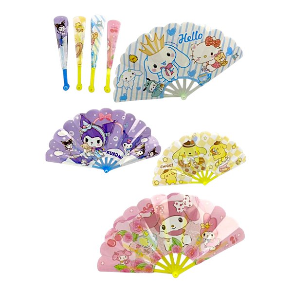 Leque Dobrável Sanrio Personagens Kawaii