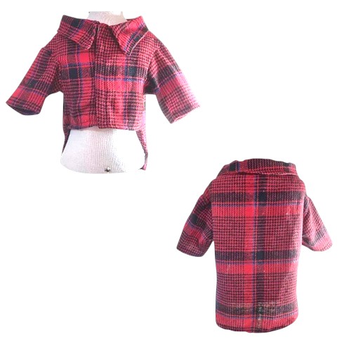 Camisa Pet Xadrez de Flanela – Roupa de Inverno para Cachorros e Gatos