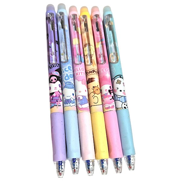 Caneta Gel Apagável Turma da Hello Kitty 0,5 mm – Escrita Macia e Colecionável