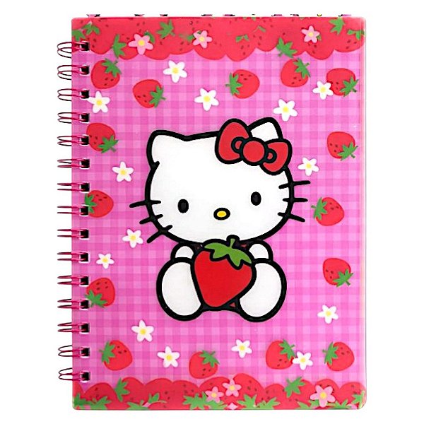 Caderno de Luxo A5 Hello Kitty 120 Folhas Decoradas com Divisórias