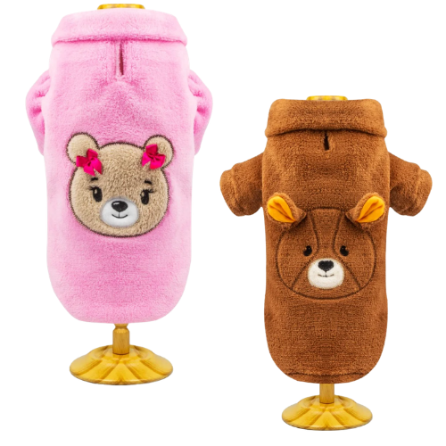 Casaco Pet Urso em Fleece – Roupa de Inverno para Cachorros e Gatos