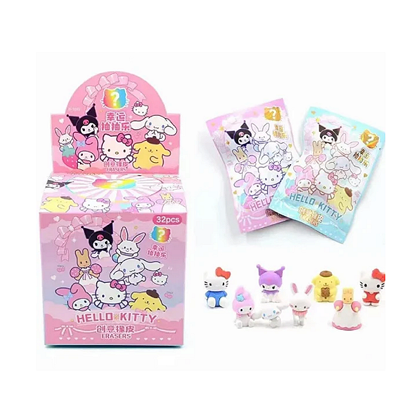 Borracha Surpresa Turma Sanrio Kawaii Colecionável em Saquinho Lacrado