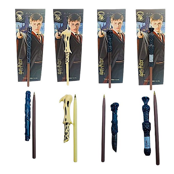 Caneta Varinha Harry Potter 18 cm – Escrita Azul Colecionável