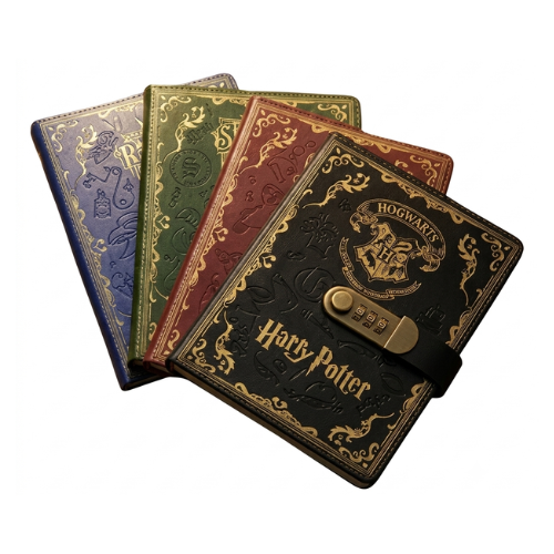 Diário Harry Potter A5 com Senha – Caderno Premium Capa Reutilizável e Cadeado Numérico