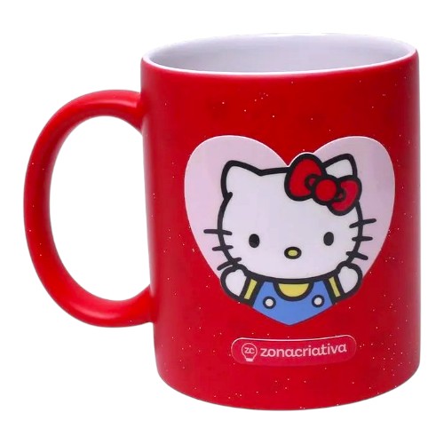Caneca Mágica Hello Kitty Sanrio 350ml Termossensível Oficial Zona Criativa em Porcelana