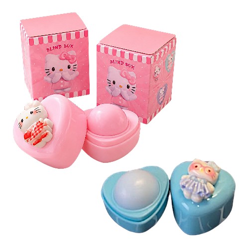 Lip Balm Surpresa Hello Kitty Blind Box – Hidratante Labial Colecionável com Aroma Sortido