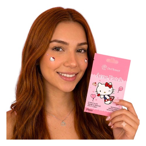 Adesivo Secativo para Acne Hello Kitty Hidrocoloide com Melaleuca 24 Unidades Ds.Flower