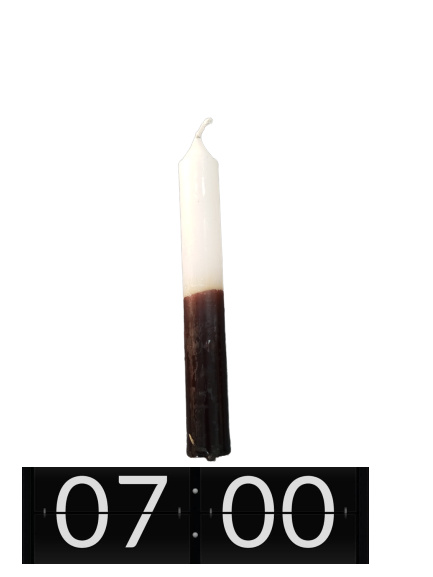 VELA 7 HORAS PRETA E BRANCA