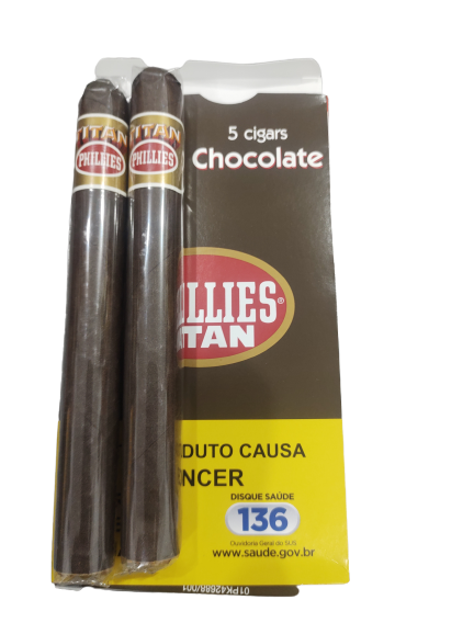 CHARUTO TITAN CHOCOLATE PAC C/ 5 CX (25 UNIDADES)