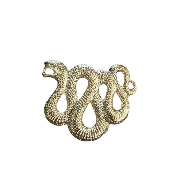 PINGENTE COBRA GRANDE DOURADA 7 CM