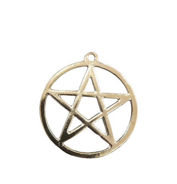 PINGENTE PENTAGRAMA DOURADA 7 CM