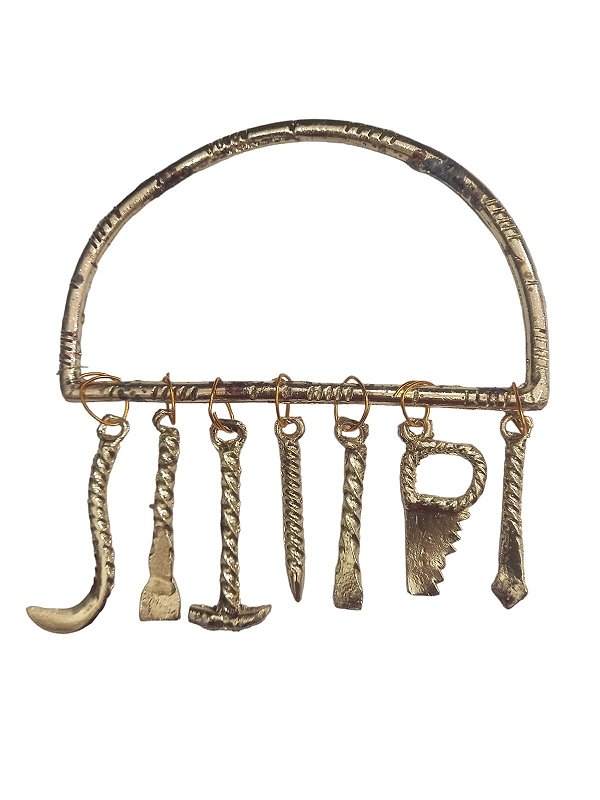 OGUM DEITADO METAL DOURADO  15CM