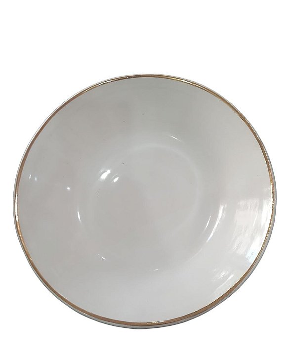 BACIA DE LOUÇA COM FILETE DE OURO