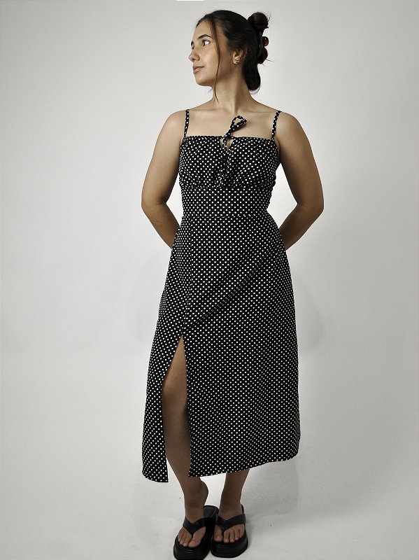 Vestido Midi Poá