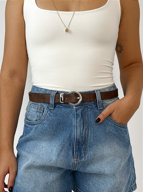 Cinto Classic Fivela Prata