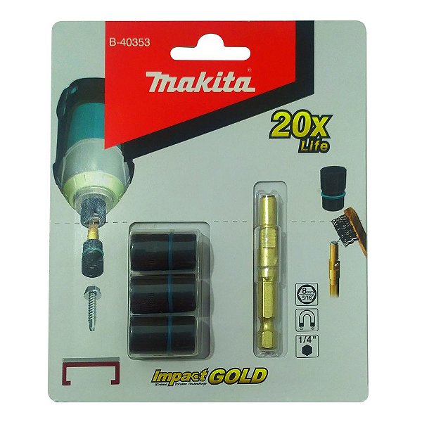 Soquete Magnético 8mm 3 Unidades Impact Gold B-40353 Makita