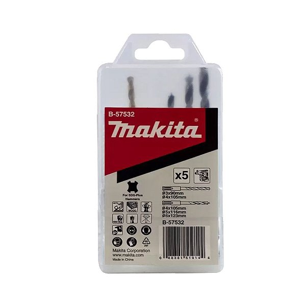 Conjunto 5 Brocas Sds-plus P/metal Madeira - B-57532 Makita